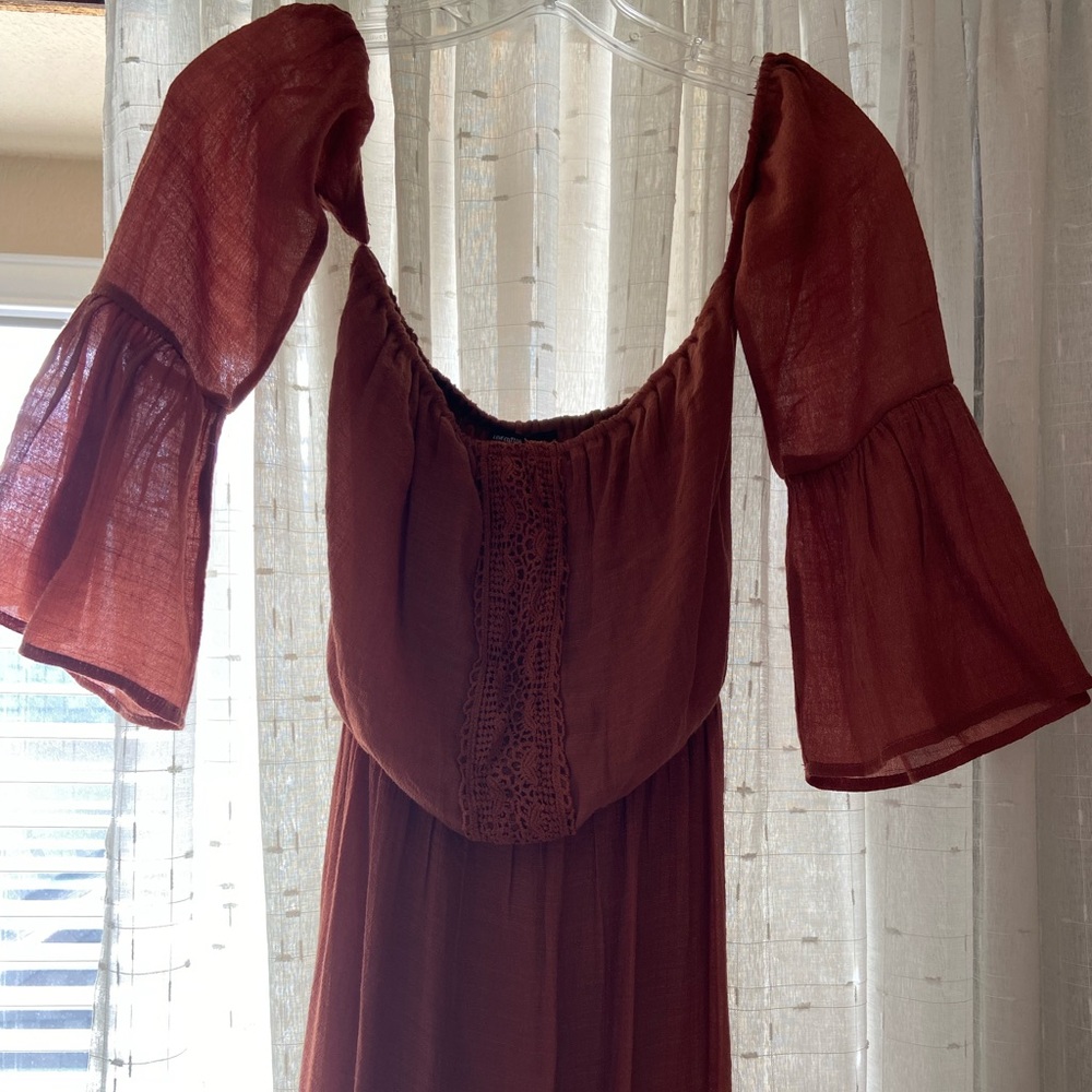 off the shoulders coral summer dress